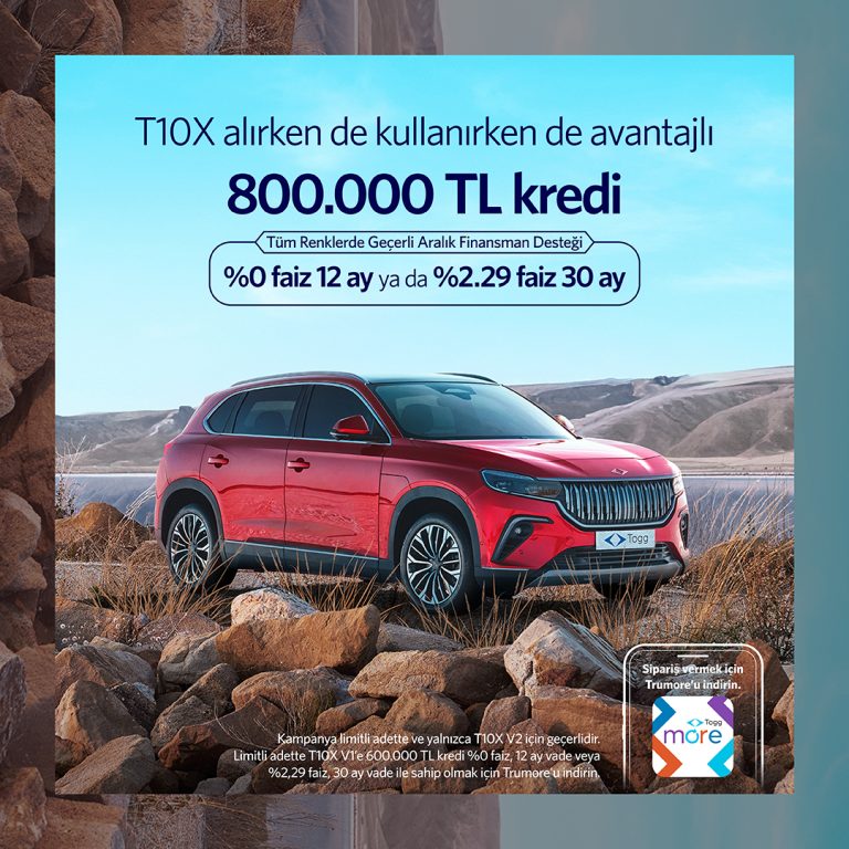 T10X’te yılın son kampanyası: 800 bin TL’ye sıfır faiz